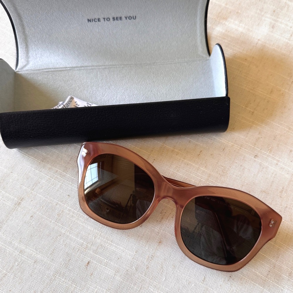 Warby Parker Gael XW Cat Eye Sunglasses Rose Mauve Translucent Acetate‎ Frames - Picture 2 of 4